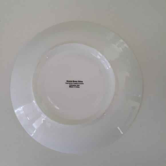 Gracie Bone China Vintage Sunflower & Blossoms Gold Rim Tea Cup & Saucer Set - Picture 8 of 10